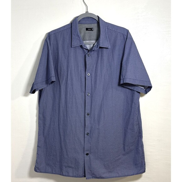 Vince Button Up Men's Size XL Short Sleeve Shirt Blue 100% Cotton Super Soft - Picture 1 of 7